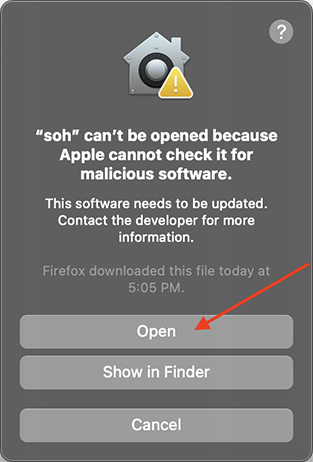 macOS malicious software prompt